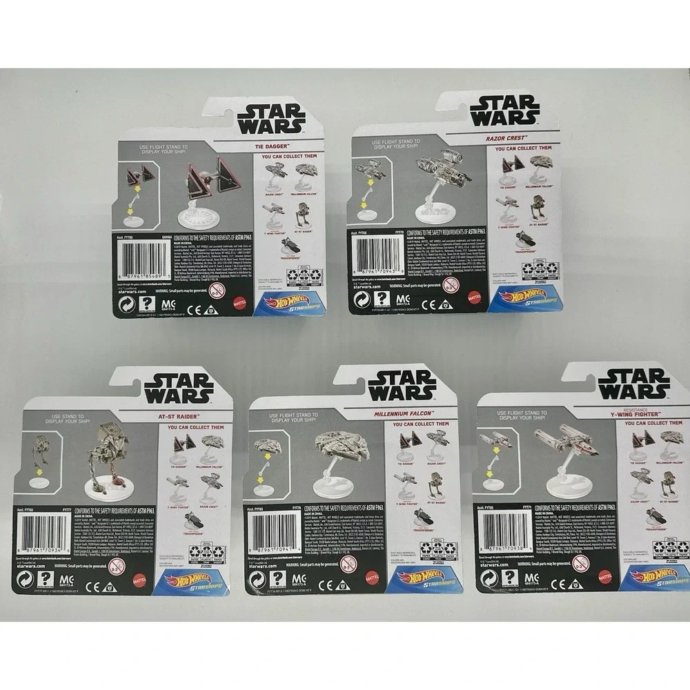 Hot Wheels Star Wars Starships FYT65 5 of 6 Ships Tie Razor Falcon AT-ST YWing